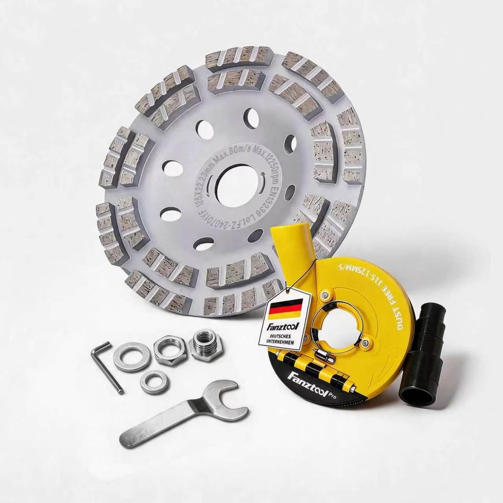 Absaughaube für Winkelschleifer + 125 mm Diamantschleiftopf Produktbild 