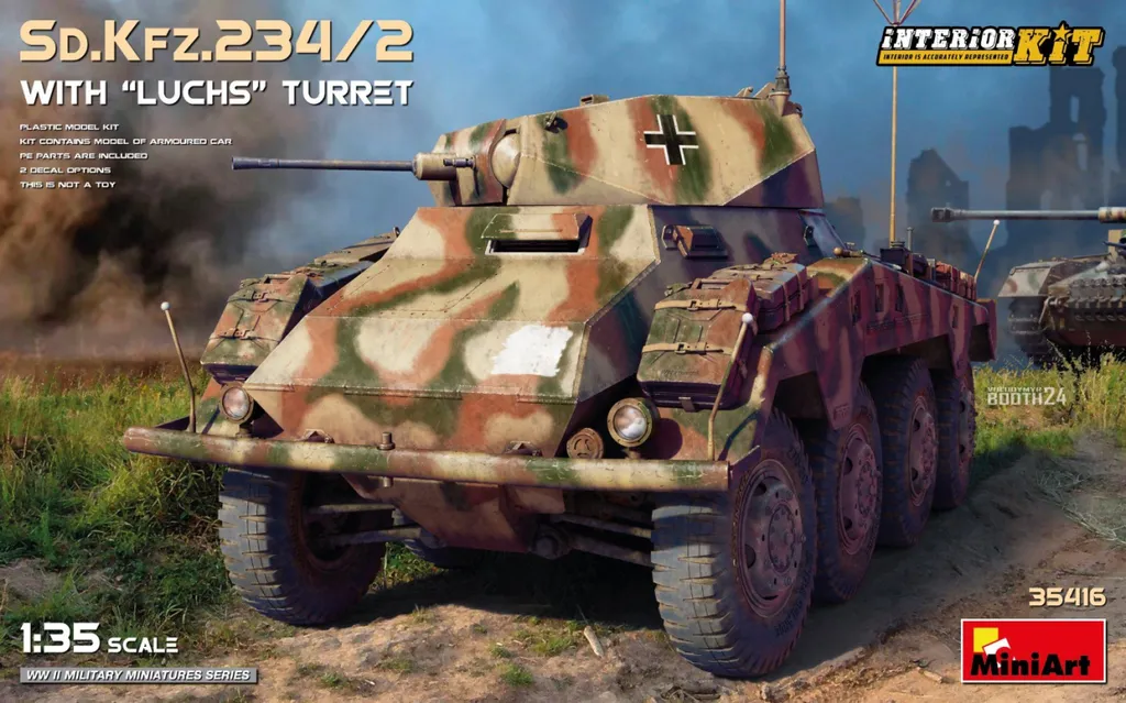 MiniArt Sd.Kfz.234/2 1:35 avec Tourelle Haute Fidélité Inter Plastik