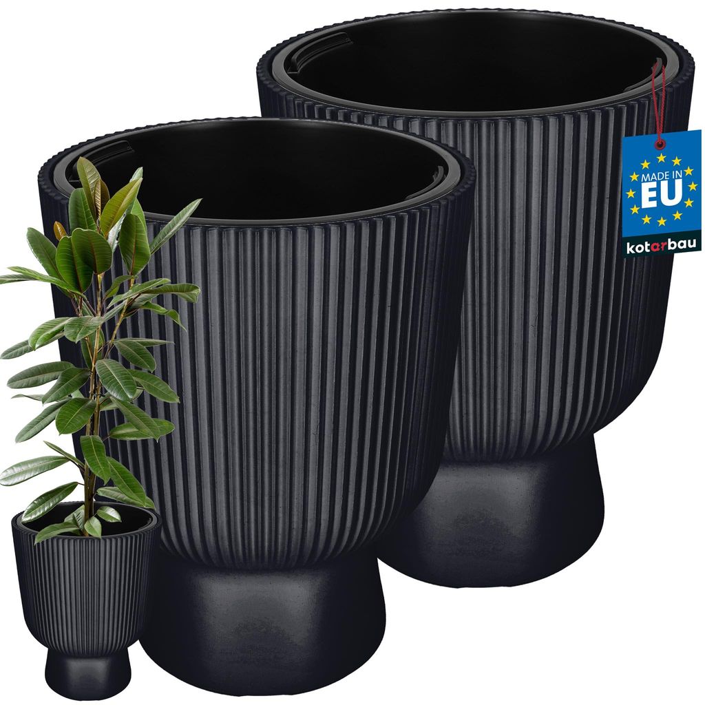 KOTARBAU® 2 st. Bloempot Plantenpot Ø 39cm met Binnenpot Productafbeelding 
