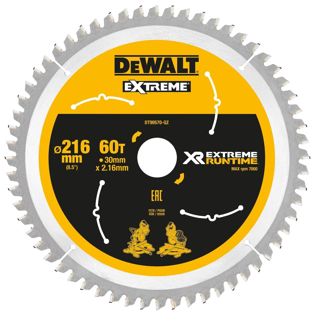 DeWalt DT99570-QZ Lama 216x30 60D XR Extreme Runtime per Troncatrici