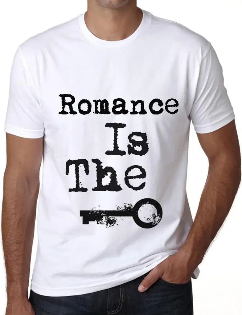 Herren Grafik T-Shirt Romantik ist der Schlüssel – Romance Is The Key – Öko-Verantwortlich Vintage Jahrgang Kurzarm Lustige Druck Geburtstag ...