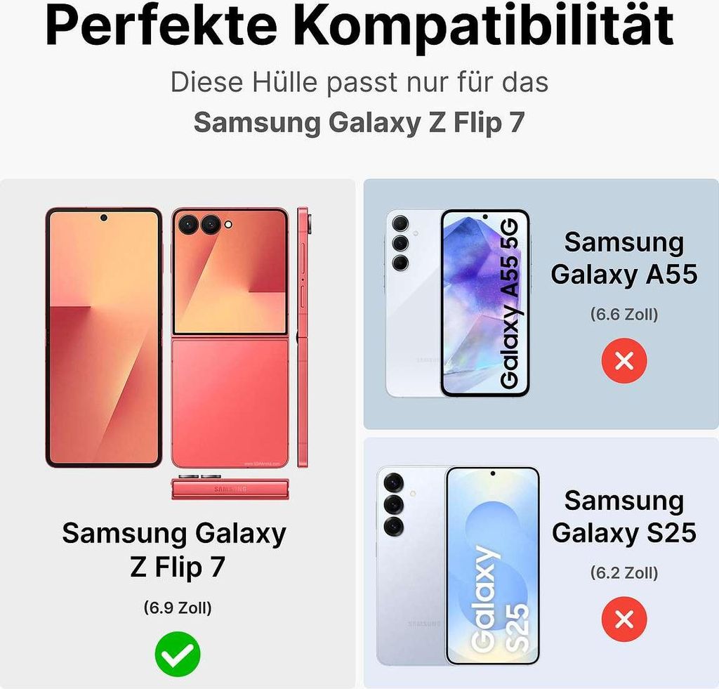 Hülle für Samsung Galaxy Z Flip 7 - Handyhülle Schutzhülle Flip Case Etui TPU Petrol