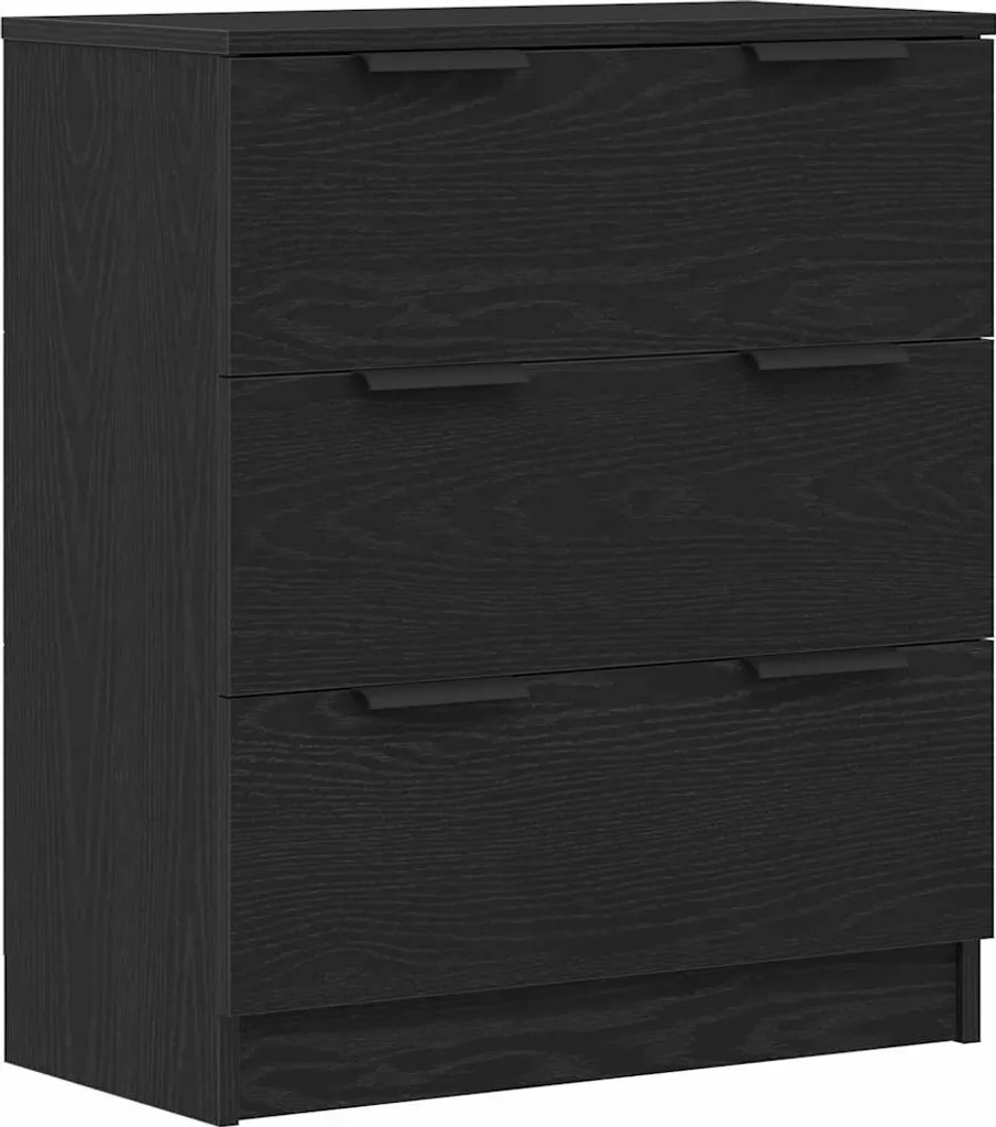 Credenza Bassa Rovere Nero 60x30x70 cm - Mobile Multiuso Legno