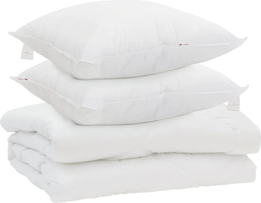 vidaXL Piumino Bianco Microfibra con 2 Cuscini - Set Letto Completo Morbido