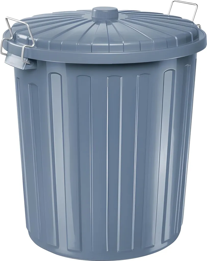 Poubelle helit 55L Haute Capacité en Plastique Gris - Finition Robuste
