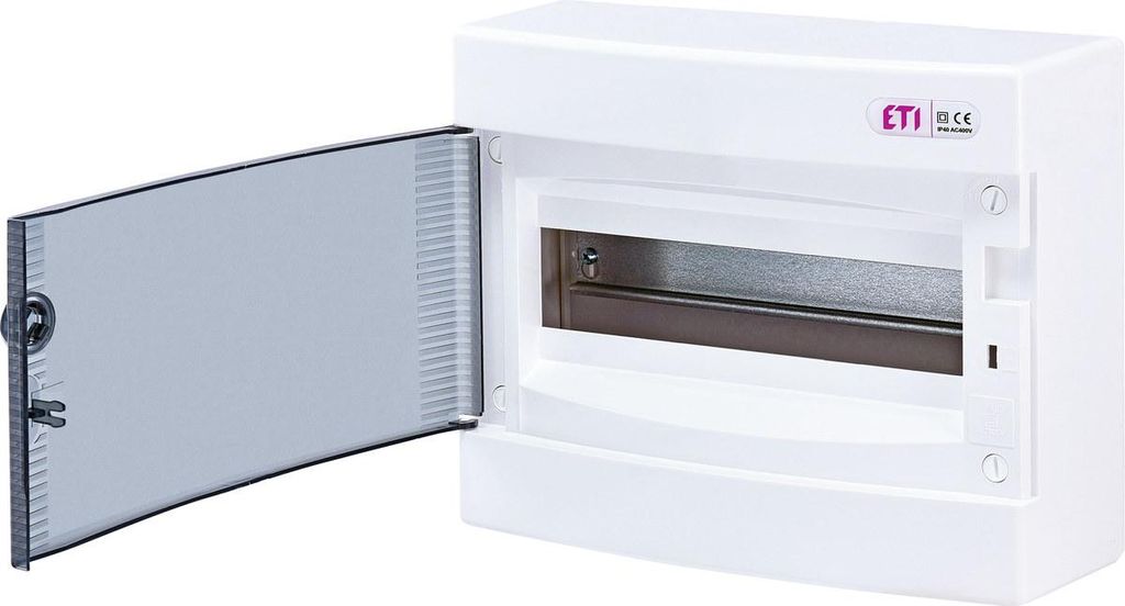 Aufputzverteiler 12 Module IP40 transparente Tür ECT12PT