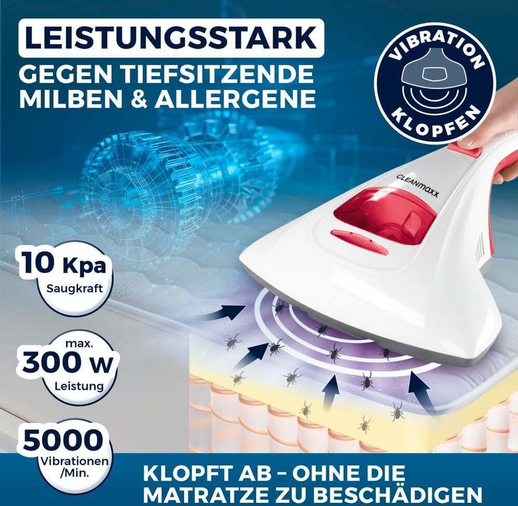 CLEANmaxx Milben Hand-Staubsauger vernichtet 99 Prozent Produktbild 3