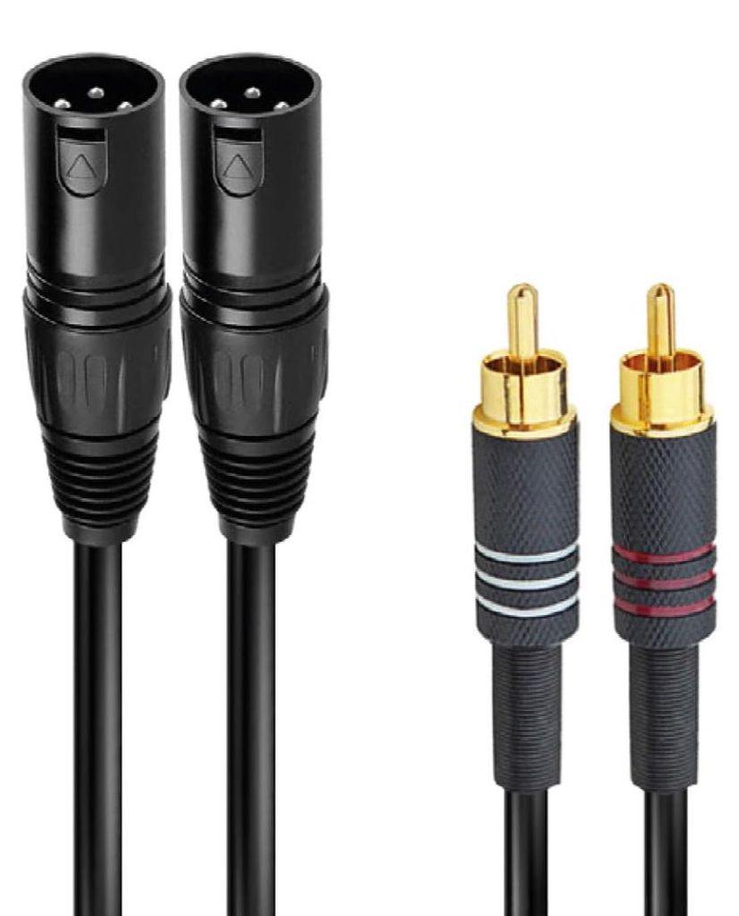 Ridem Audio-Kabel 2 XLR-Stecker auf 2 RCA-Stecker 1,5 m