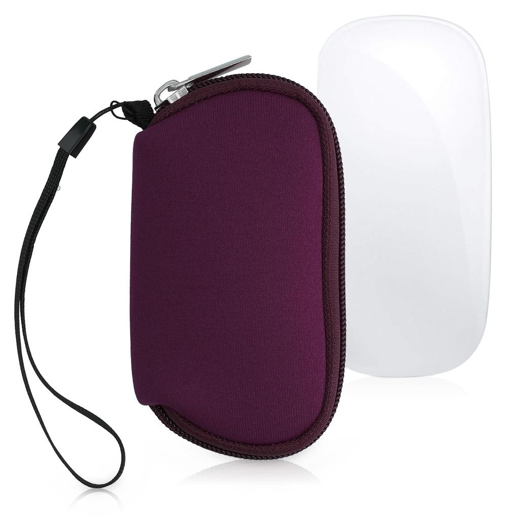 kwmobile Hülle für Apple Magic Mouse 1 / 2 Hülle - Mouse Case - Neopren Tasche - Schutzhülle für PC Maus - Transporttasche Zubehör - Brombeere