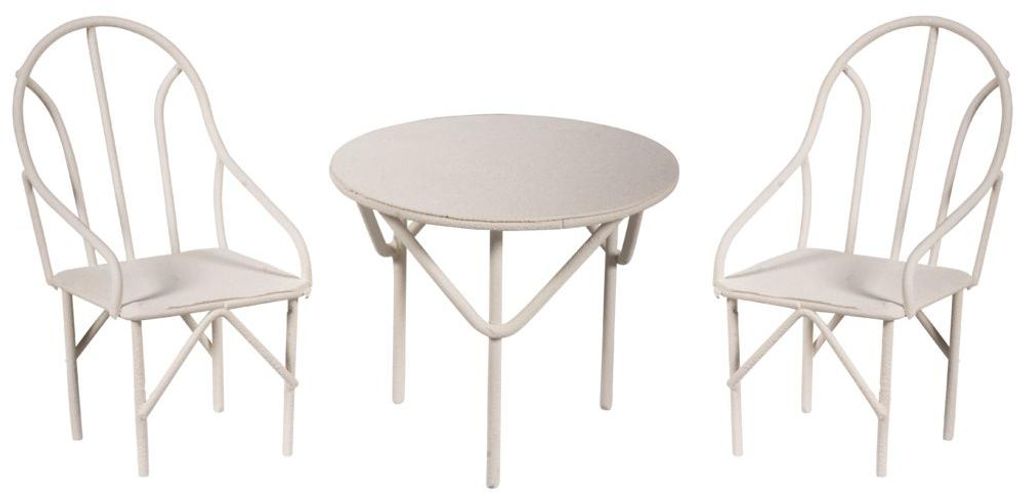 Rayher Mini Set di Sedute 3 pezzi Bianco 2 Sedie 1 Tavolo Immagine del prodotto 