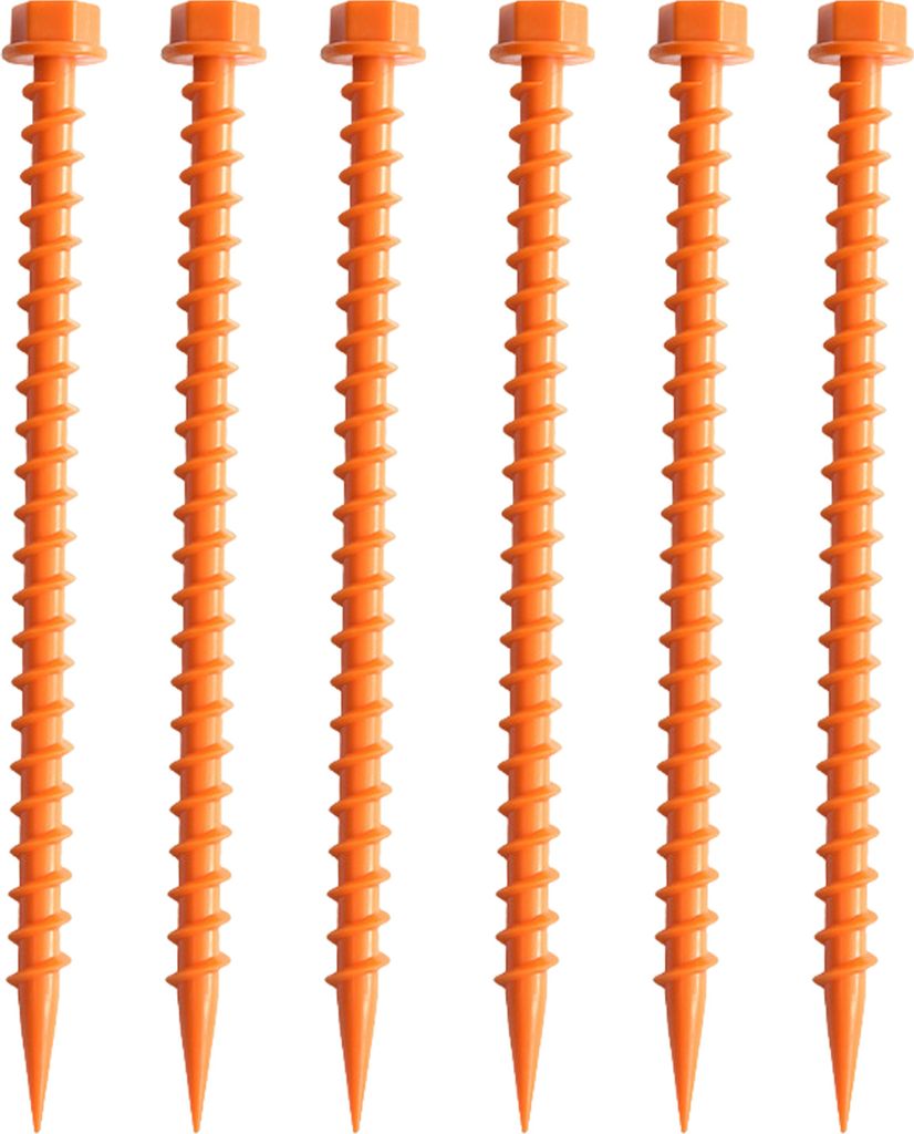 6 Stück 26,6 cm Einschraub-Zelthering, robust, multifunktional, für den Außenbereich, Garten, Hof, Camping, Plane, Baldachin, winddicht, Erdspie...