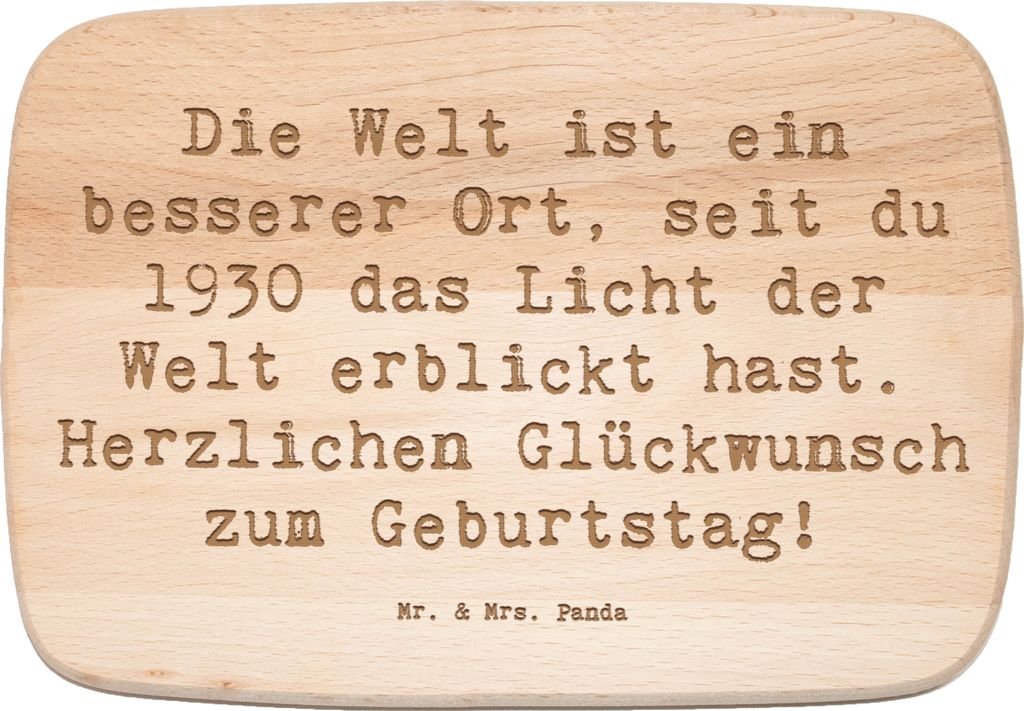 Mr. & Mrs. Panda Schneidebrett Holz Spruch 1930 Geburtstag - Transparent - Geschenk, Glückwunsch, jausenbrett, Feier, Alter, Holzbrettchen, Die We...
