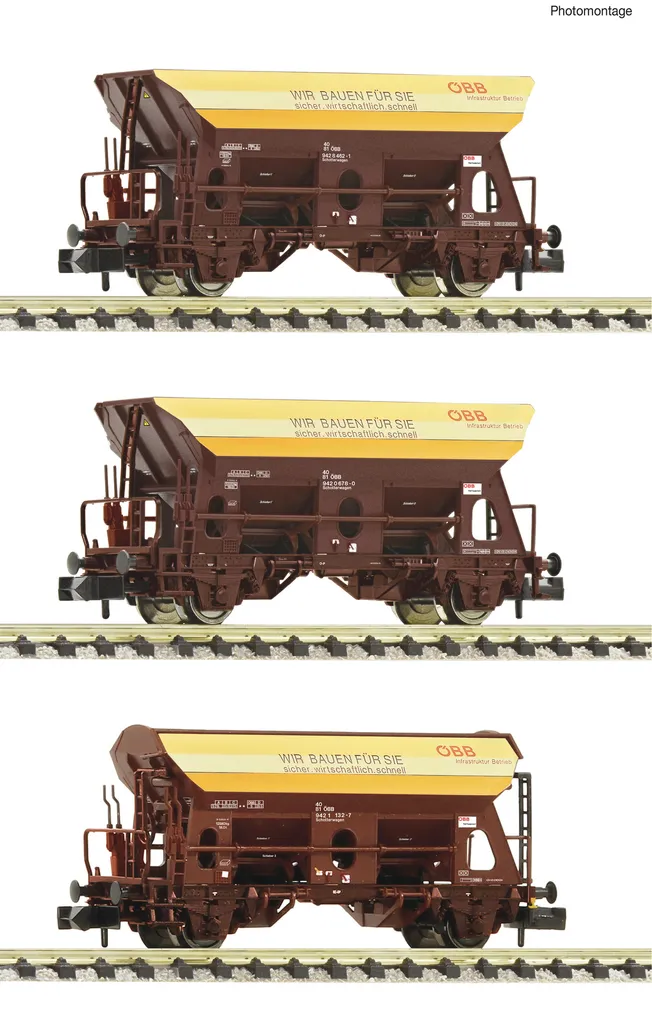 Fleischmann 6660057 Set de 3 wagons à ballast ÖBB N 1/160 pour réseaux