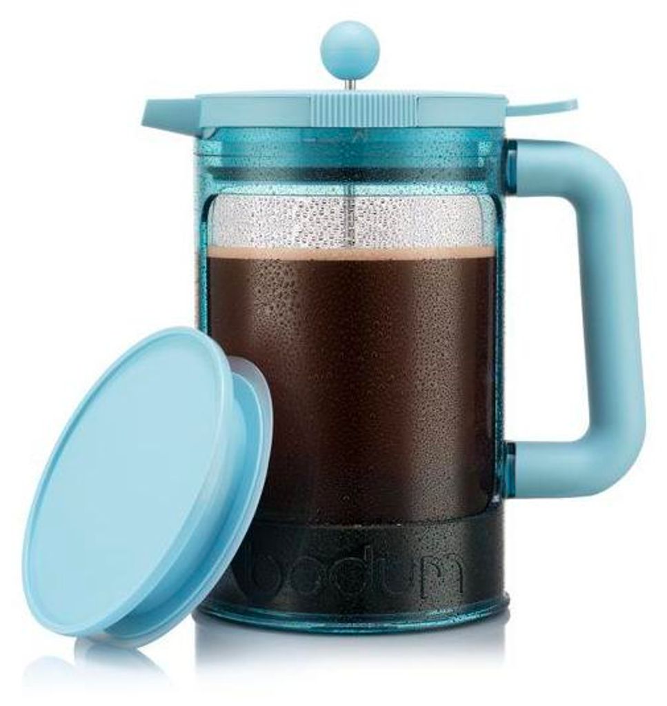 Kaffeemaschine – – Bohnenset für Heiß- und Kaltbrühkaffee – 1,5 l – 12 Tassen – mit Deckel – Blau