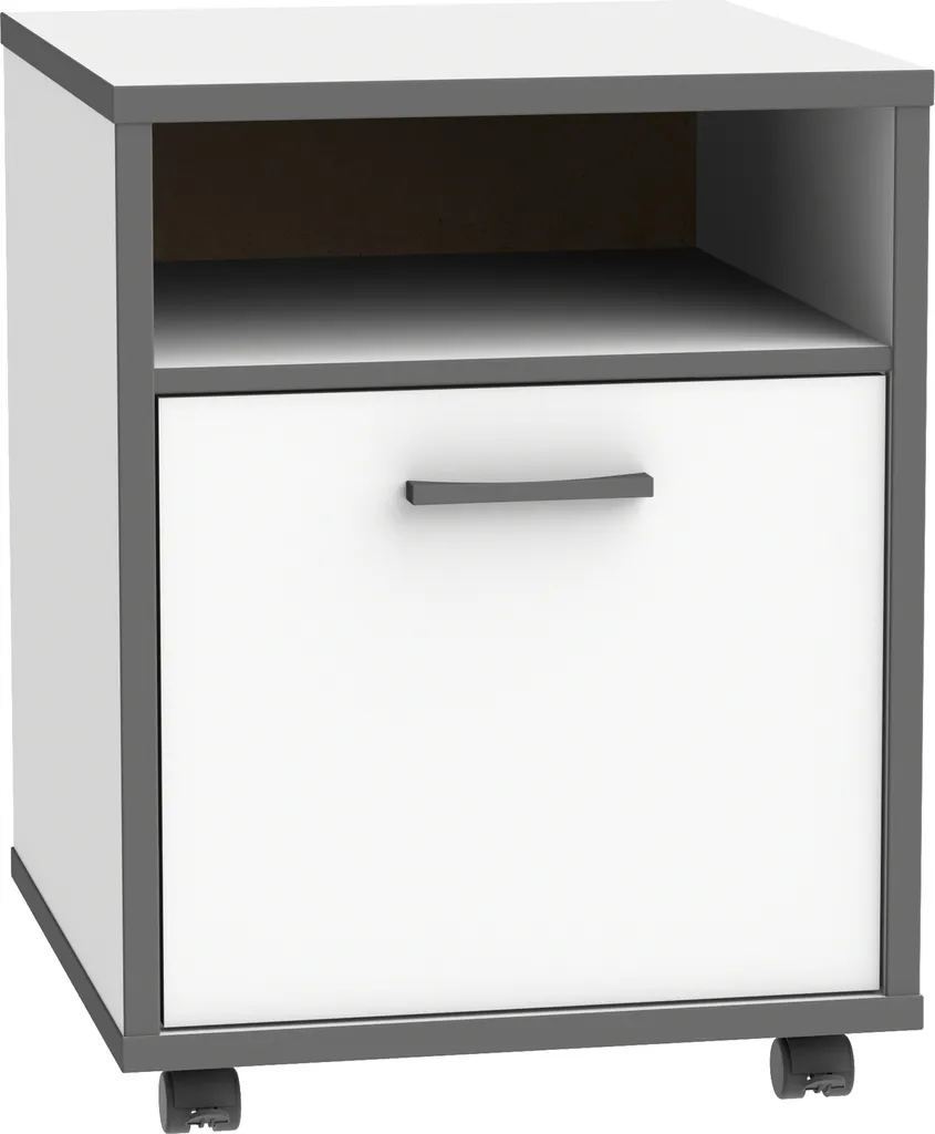 Rollcontainer KEFLAVIK Blanc et Anthrazit - Caisson de Bureau Mobile