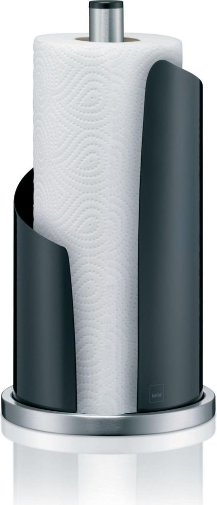 Kela Küchenrollenhalter Stella Metall schwarz 33cmh 15cmØ, Produktbild 