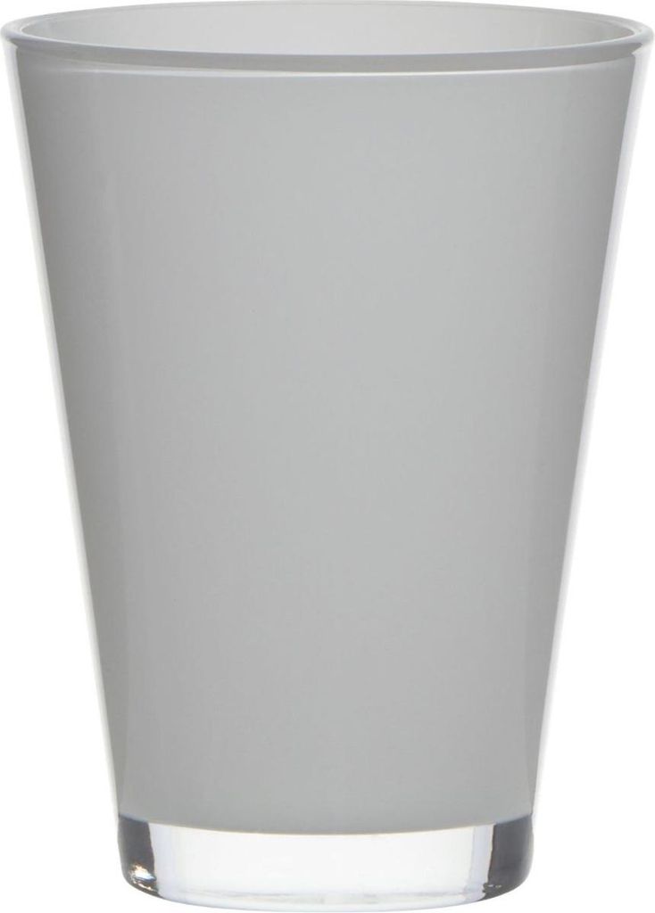 INNA-Glas Konische Blumenvase Anna Earth aus Glas, weiß, 15cm, Ø11cm - Glasvase