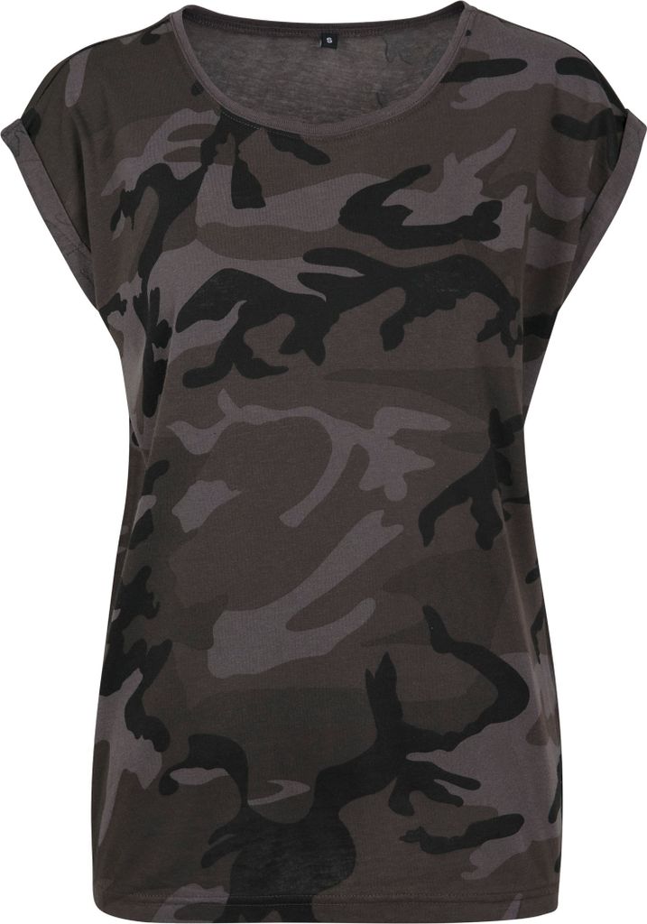 Build Your Brand Ladies Camo Extended Shoulder Camo Tee Produktbild 