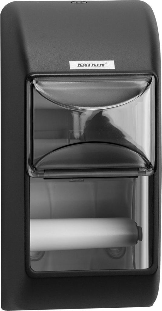 Katrin 104452, Rollen-Toilettenpapierspender, Schwarz, Kunststoff, 145 mm, 145 mm, 300 mm