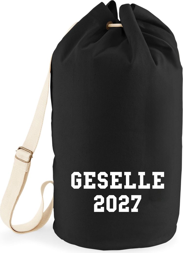 Huuraa Seesack Geselle 2027 Ausbildung 20 Liter Black Baumwolle Rucksack Geschenkidee