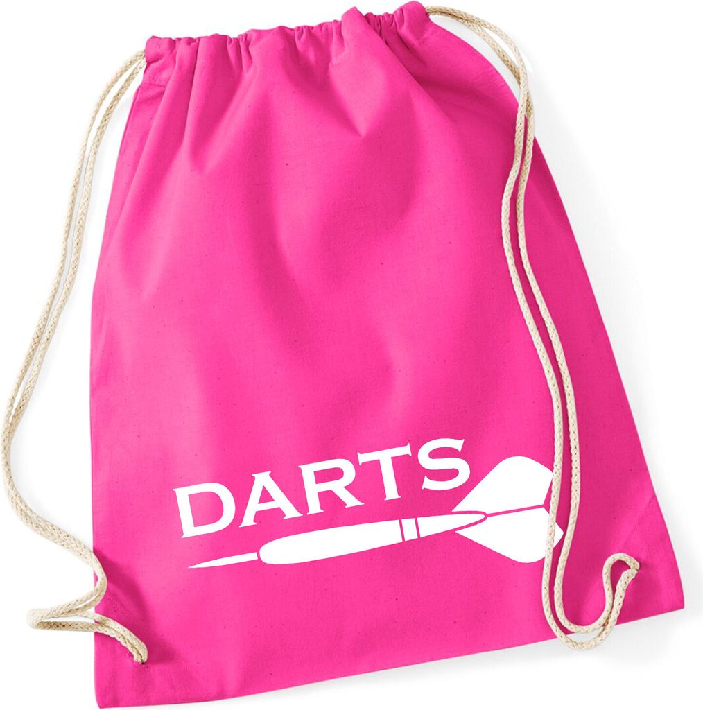 Huuraa Turnbeutel Darts Dartpfeil 12 Liter Fuchsia Baumwolle Rucksack Geschenkidee
