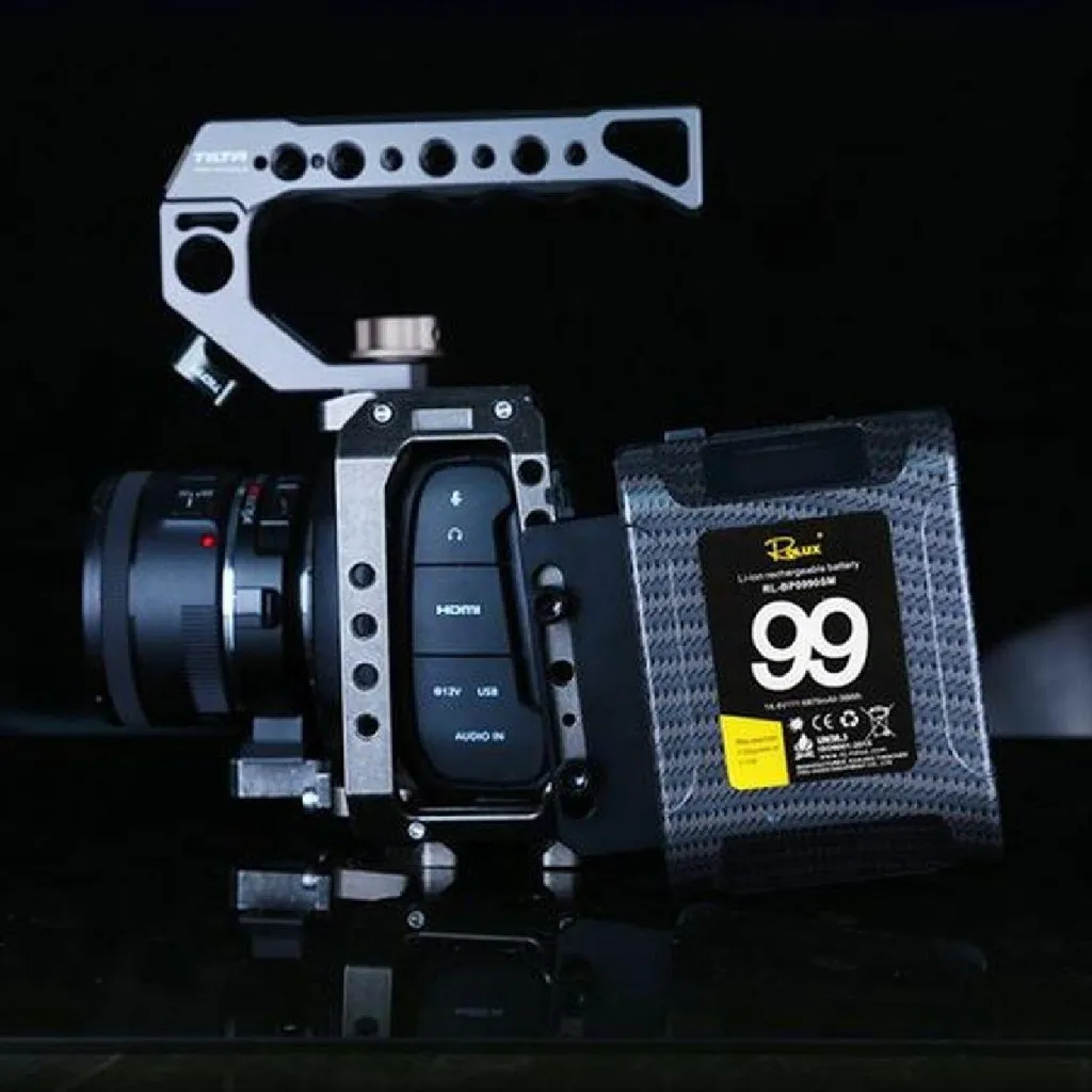 Rolux RL-AC12S Support de Batterie Mini V-Mount avec Fixation Ceinture