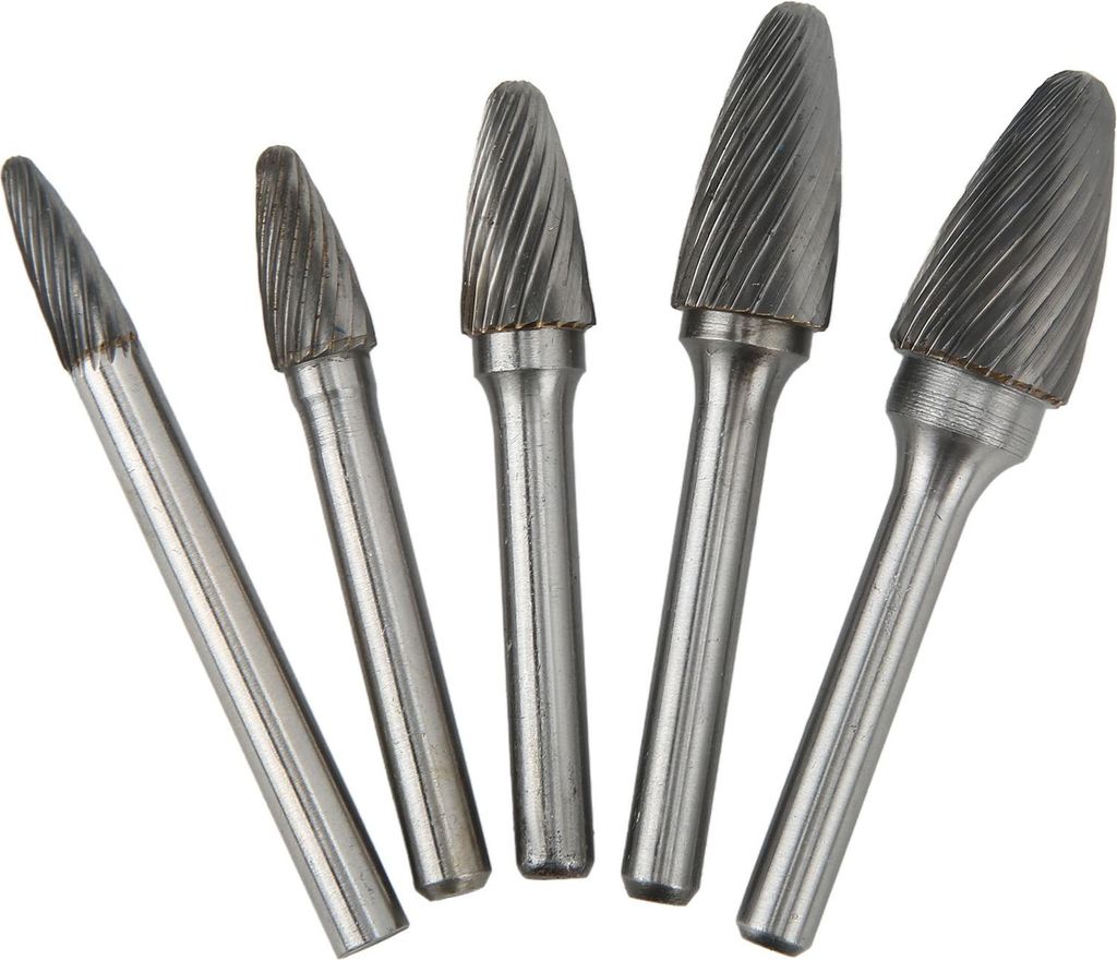 5 Stück Hartmetallfrässtifte Single Cut Rotary File mit 6 mm/0,24 Zoll Schaft zum Gravieren, Polieren, Bohren