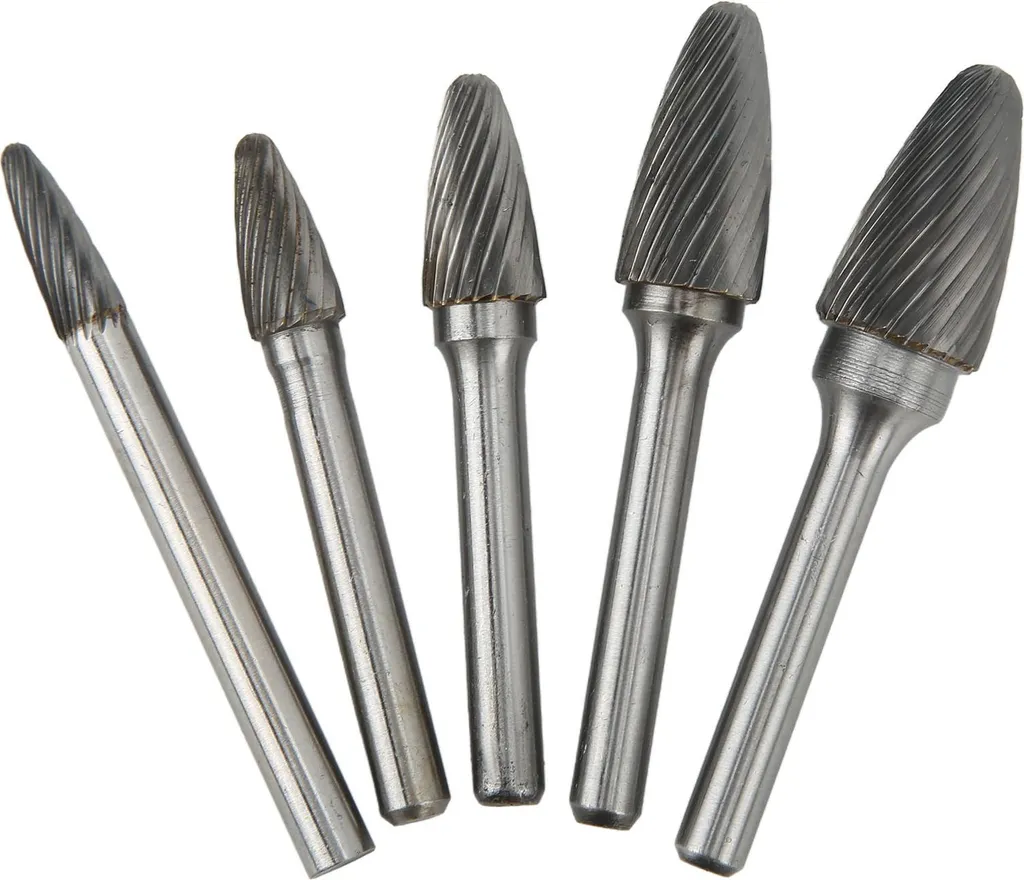 Fraises carbure tige 6mm pour graver et percer le métal - Lot de 5 pcs