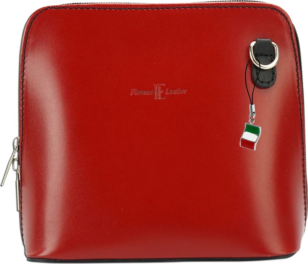 Florence Echtleder glatt Damen Abendtasche rot, schwarz OTF109R