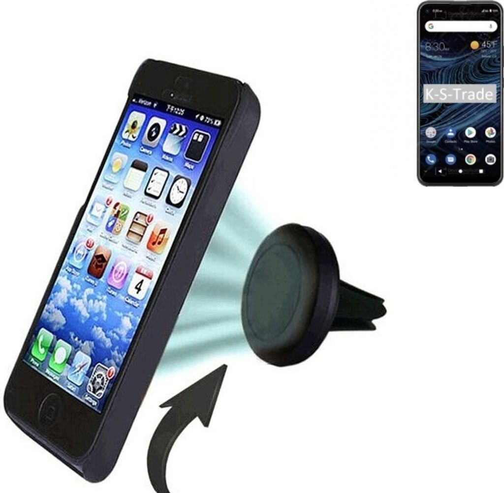 K-S-Trade Kompatibel mit ZTE Blade X1 Auto Handy Halterung KFZ Halter Lüftungsgitterhalterung Air Vent mount Smartphone Halter