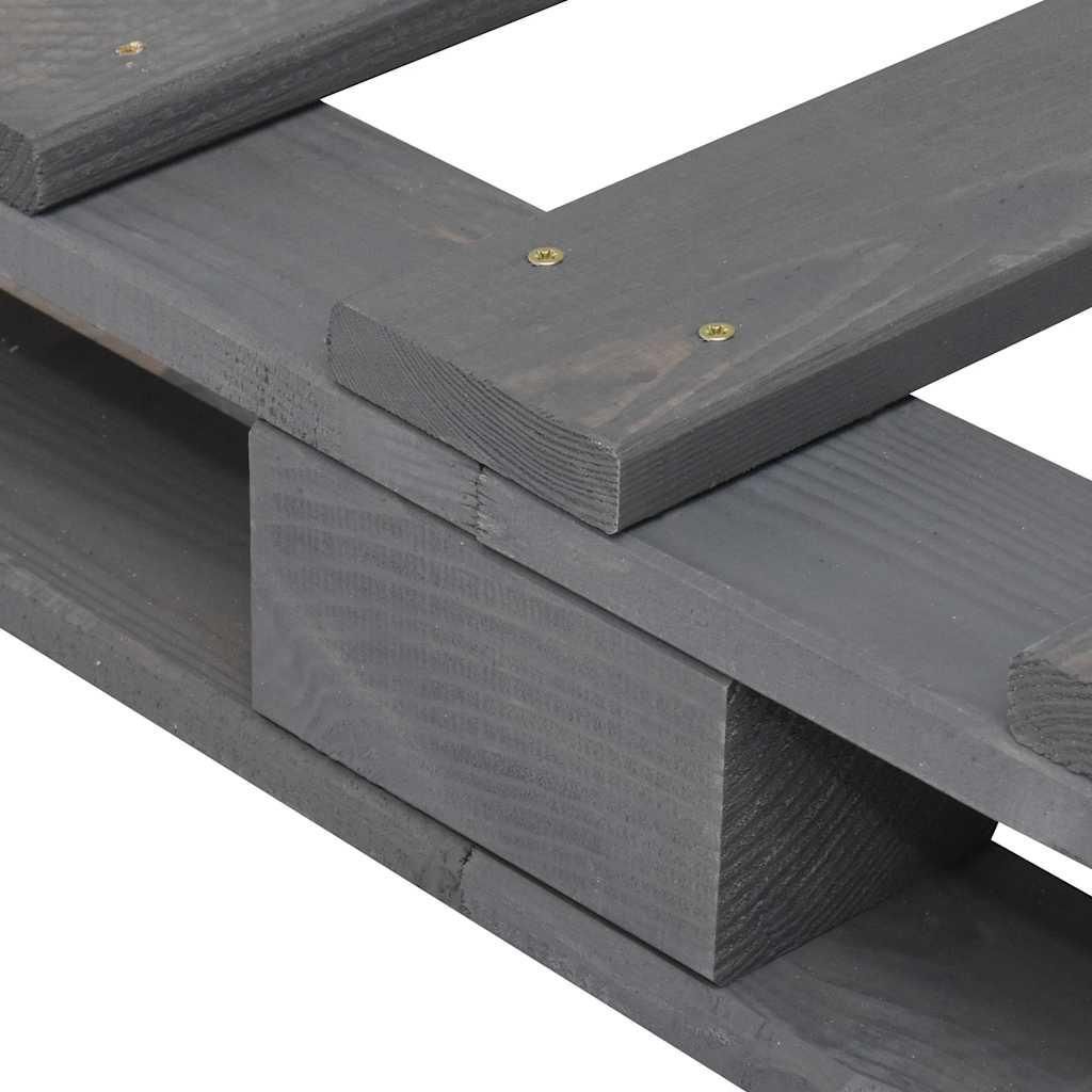 vidaXL Palettenbett Grau Massivholz Kiefer 120×200 cm Produktbild 