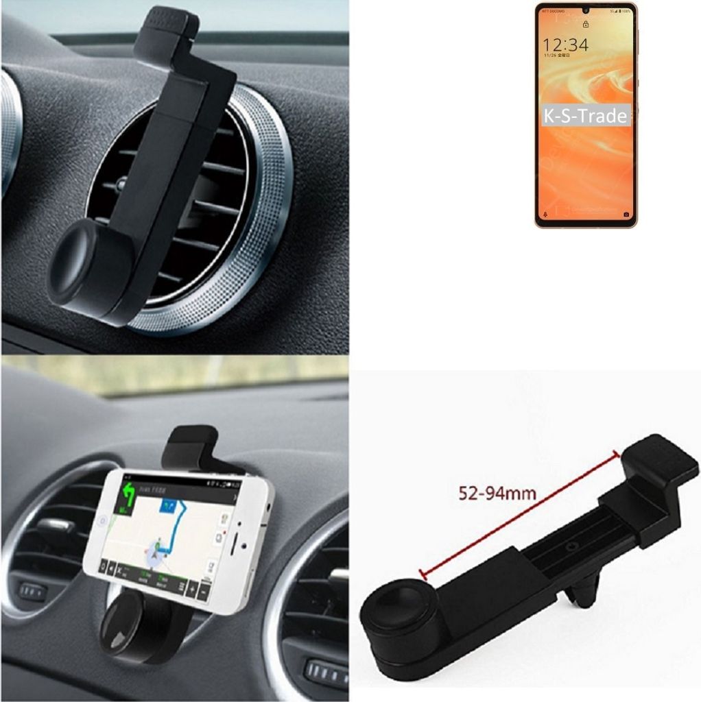 K-S-Trade Lüftungshalterung kompatibel mit Sharp Aquos Sense6 KFZ-Halterung Autohalterung Handy-halterung Lüftungsgitter Lüftungsschlitze Schwarz