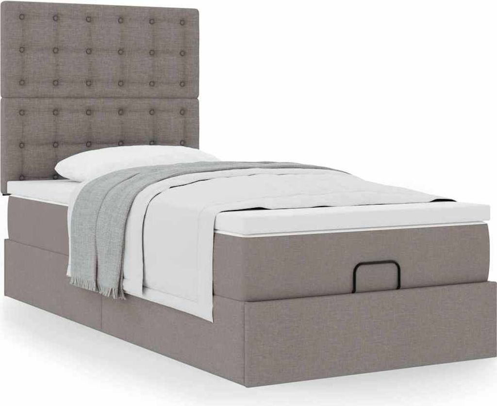Möbel Ottoman-Bett mit Matratze Taupe 80x200 cm Stoff - Klassische Betten 3313282