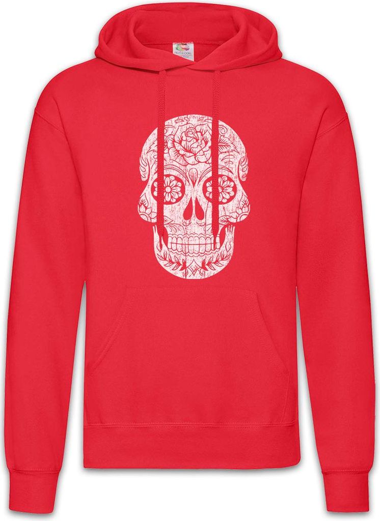 Urban Backwoods Mexican Sugar Skull I, Herren Hoodie, Farbe: Rot, Größe: 2XL