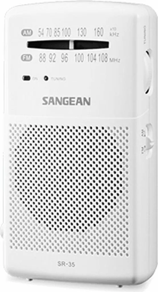 Sangean SR-35 Bianco: Design Minimalista e Radio Analogica di Classe