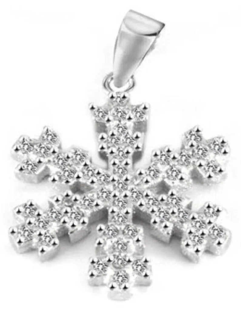 Pendentif argenté flocon de neige AGH679 - Bijou d'hiver élégant