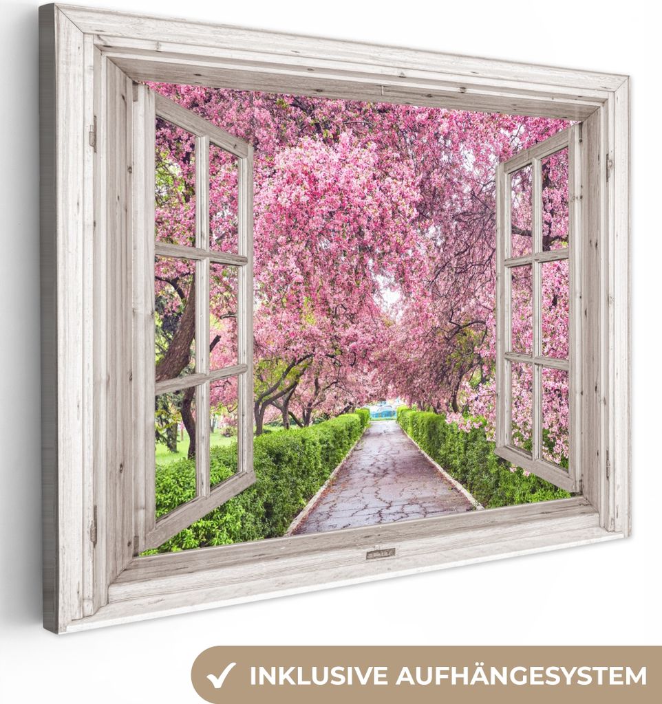 Leinwand Bilder 80x60 cm - Fensterblick - Japanisch - Produktbild 