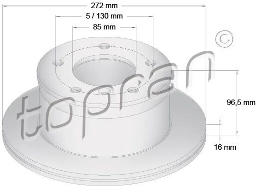 Disque de frein TOPRAN haute résistance OE 9024230112 pour essieu arrière