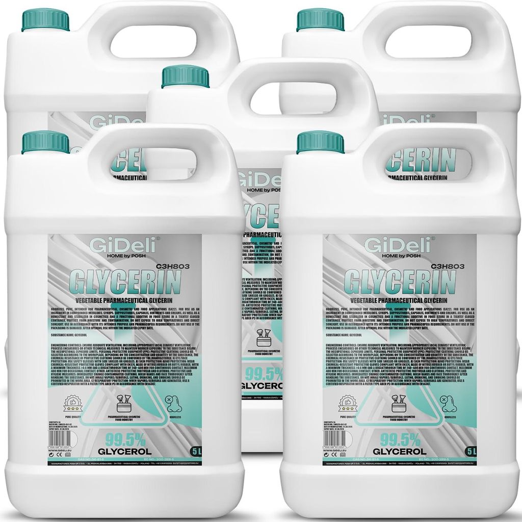 Glycerin VG 25L 99,5% Pharmaqualität E422 pflanzlich Kosmetik Haushalt GiDeli