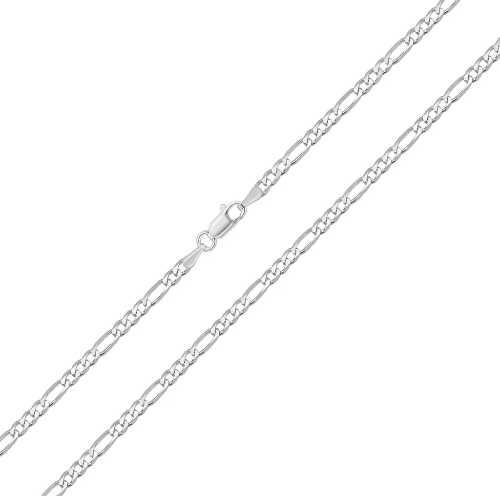 Chaine Figaro Femme Argent 925 - Idéale pour Pendentif ou Porté Seul 61cm