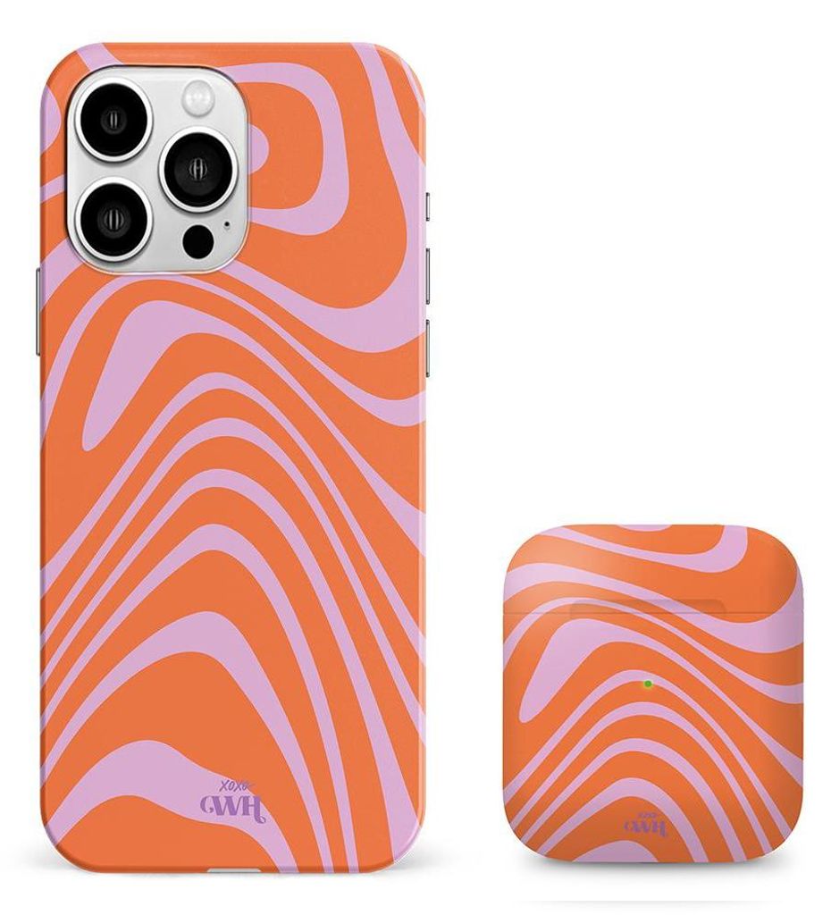 Boogie Wonderland Orange - Kompatibel mit iPhone 13 Pro Max - Single (case + airpod Hülle)