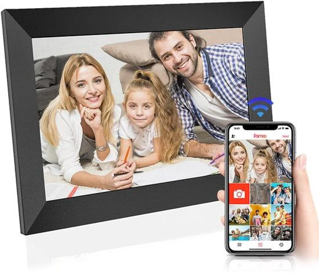 Cadre photo Wi-Fi tactile 10,1 pouces - Écran numérique avec appli pro