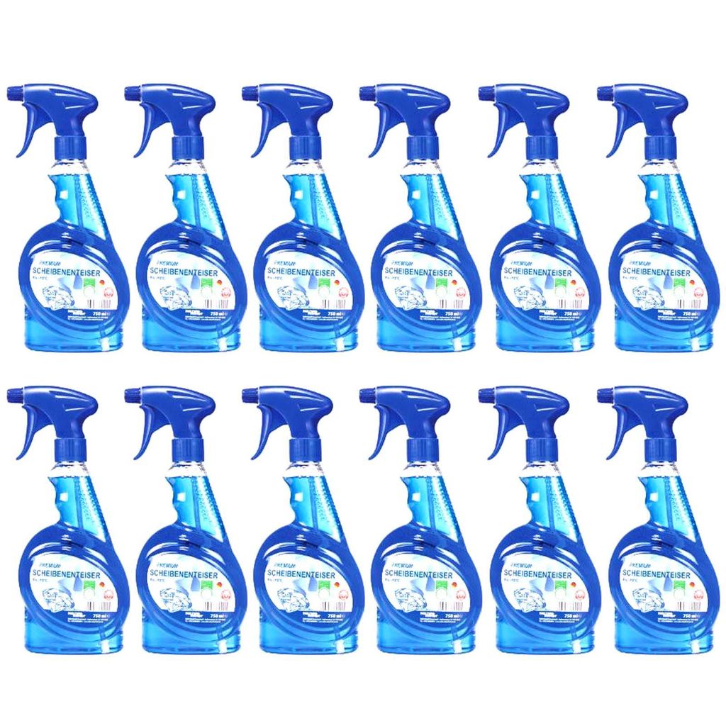 12x 750ml Klarblick Auto Scheibenenteiser Scheiben Enteiser Spray Auto KFZ Scheibenfrostschutz bis -70°C 9 Liter