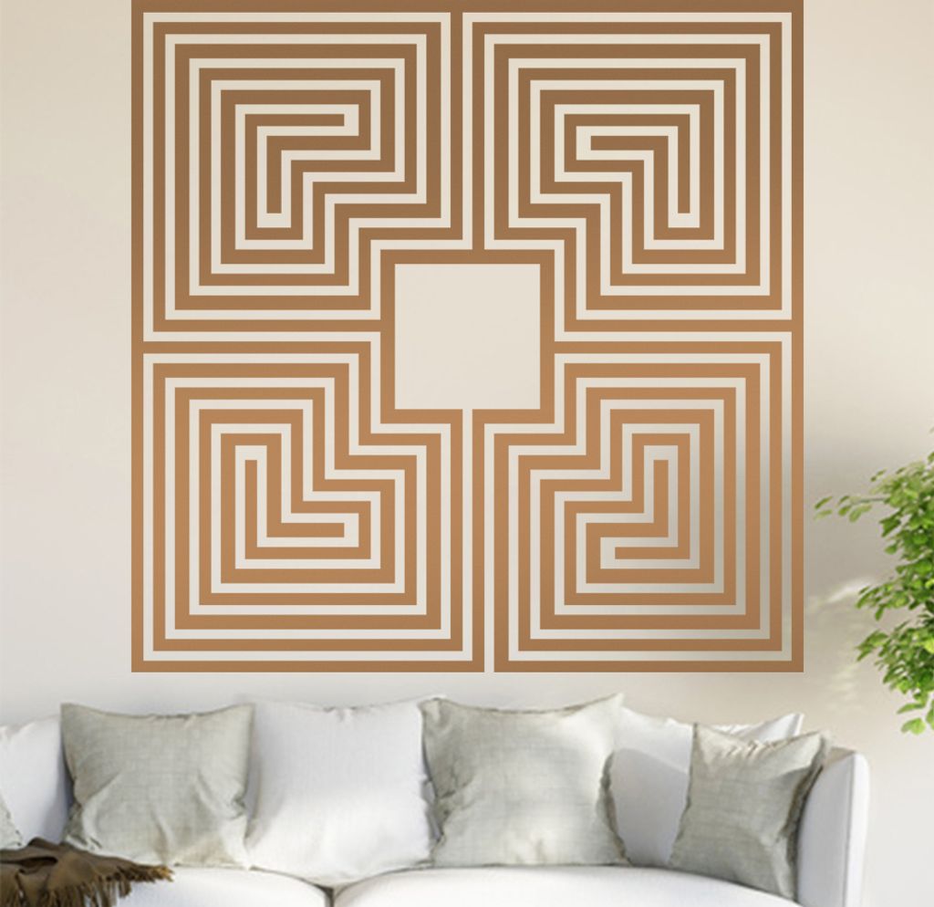 Römisches Labyrinth Wandtattoo in 6 Größen - Wandaufkleber Wall Sticker - Dekoration, Küche, Wohnzimmer, Schlafzimmer, Badezimmer