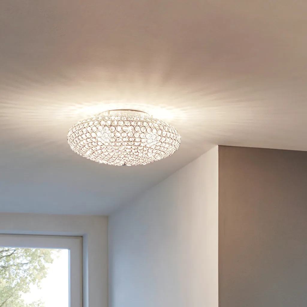 Plafonnier Cristal Chrome 35cm Eglo 95284 : Fini les Pièces Sombres