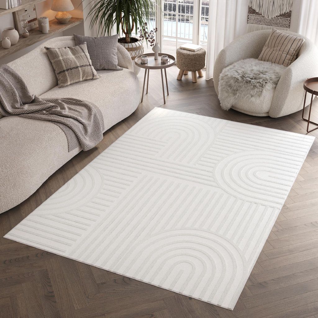 Tapiso Koberec HYGGE Moderní bílý Obývací pokoj Ložnice 160 Obrázek produktu 