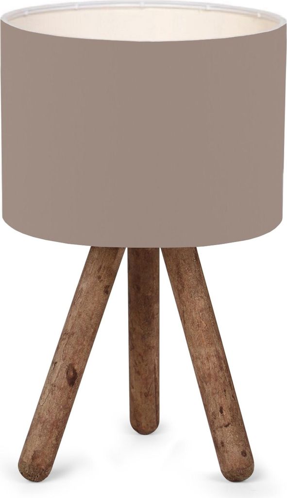 Lampe de table 'Preston' bois 1 x E27 sable Image du produit 