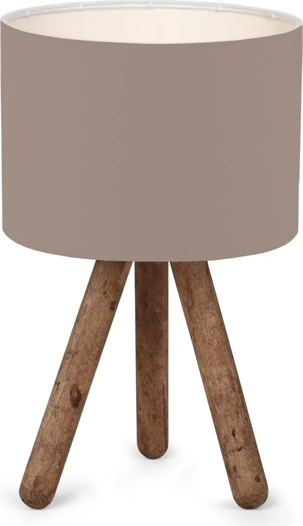 Lampe de bureau Preston bois E27 sable pour un éclairage d'ambiance