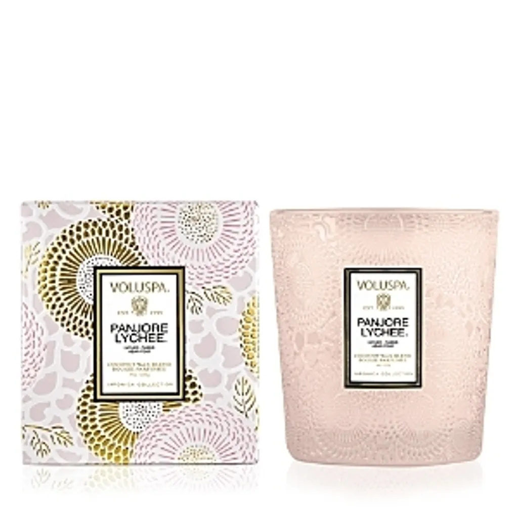 Bougie Parfumée Panjore Lychee Voluspa en Verre Gauffré de 255 grammes