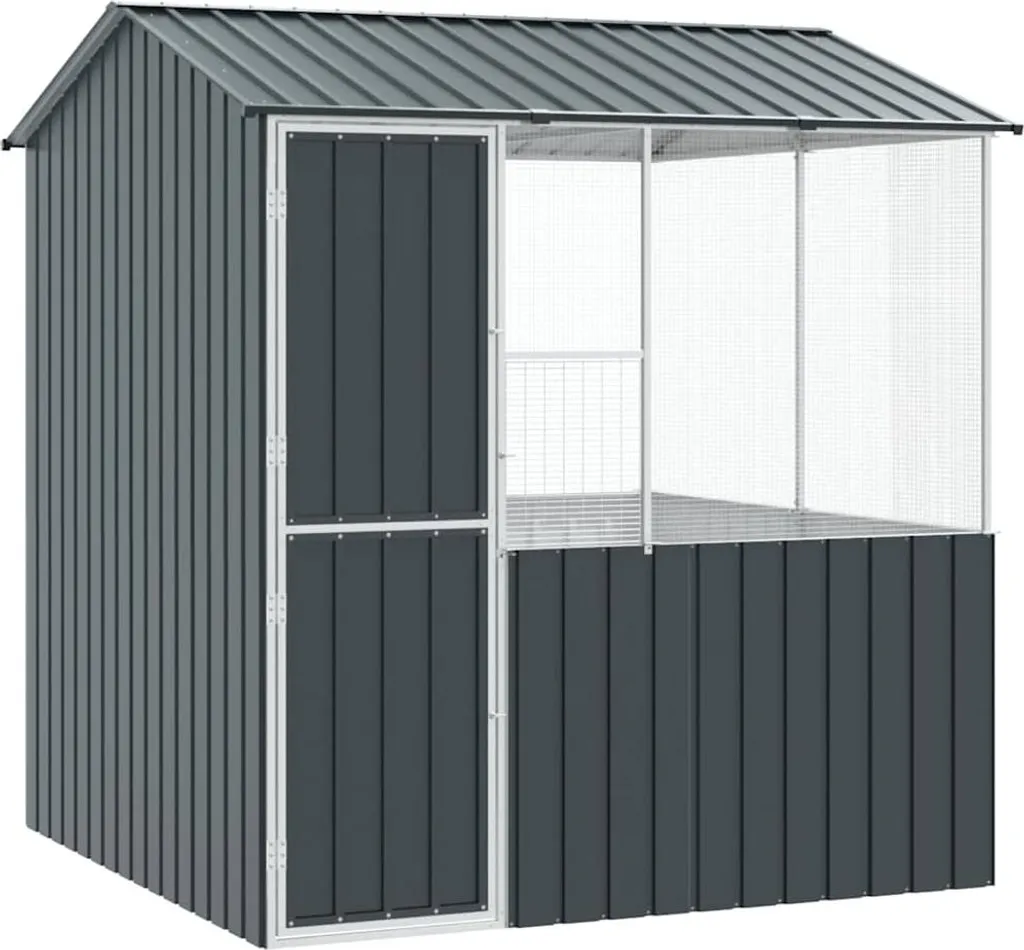 vidaXL Cage à oiseaux Anthracite 215x209x230 cm en Acier Galvanisé